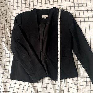 Loft Petite Cropped Cutaway Black Blazer